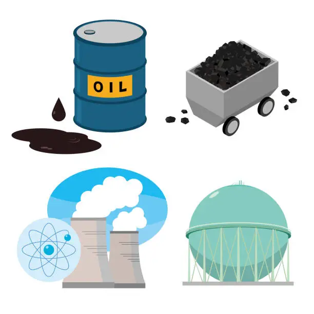 Vector illustration of Energy resource set