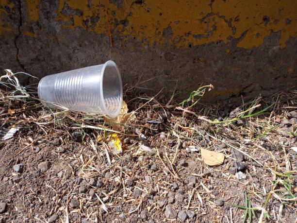 istock Plastic waste pollution in the street like cups, bags big problem for the environment release harmful chemicals 1372895274