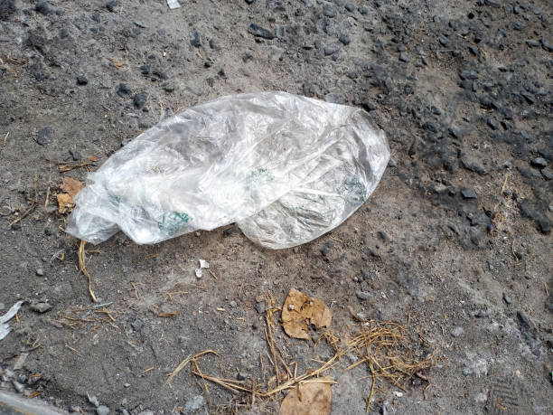 istock Plastic waste pollution in the street like cups, bags big problem for the environment release harmful chemicals 1372895632