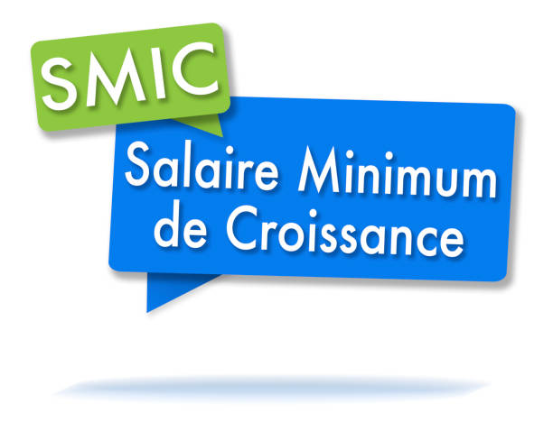 illustrazioni stock, clip art, cartoni animati e icone di tendenza di initali smic francesi in bolle colorate - minimum wage