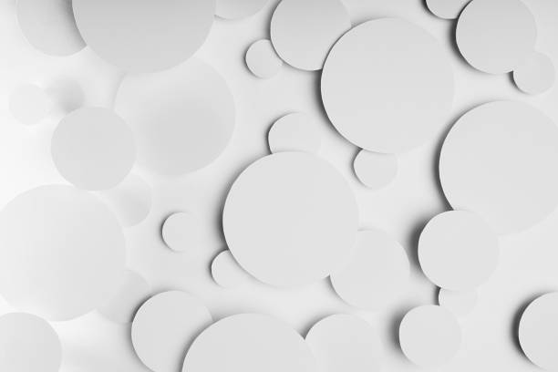 istock Abstract geometric texture of white paper circles in shining light with soft shadows as mess pattern, top view. Simple delicate clean airy calm mosaic background in minimal style. 1372899931