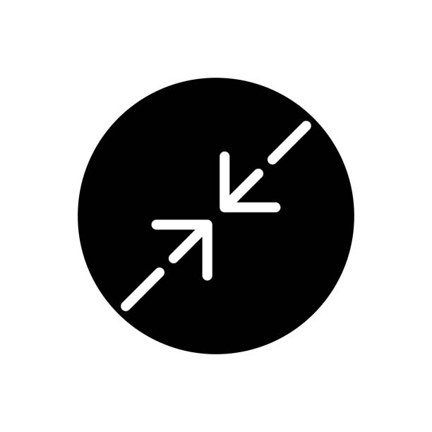 Minimize. Flat icons on buttons in different colors stock illustration This icon use website and mobile app contracting logos stock illustrations