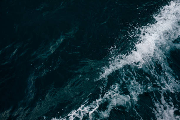 Top view of the ocean waves