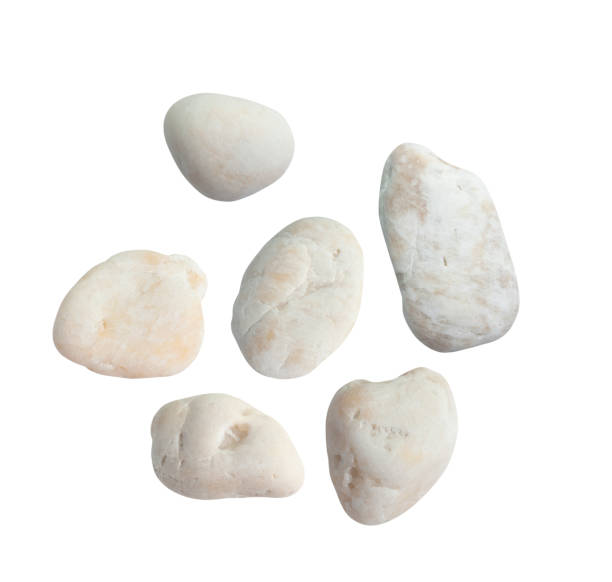 istock white rock stone set isolated on white background,Clipping path 1372909291