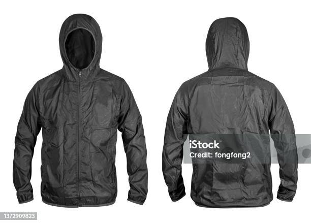 Ultralight Rainproof Windbreaker Jacket Isolated On White With Clipping Path Stock Photo - Download Image Now