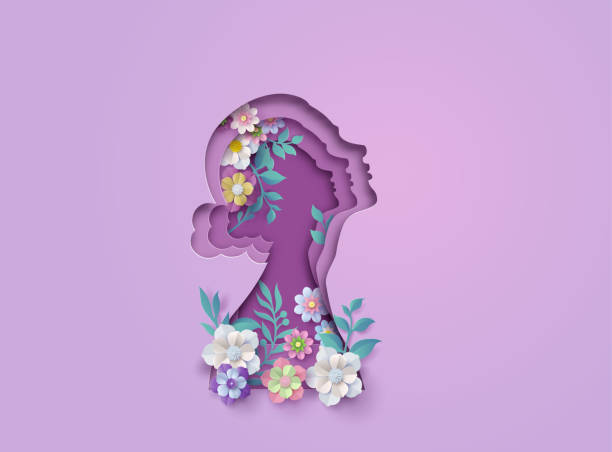 ilustraciones, imágenes clip art, dibujos animados e iconos de stock de día internacional de la mujer 8 de marzo - papercraft