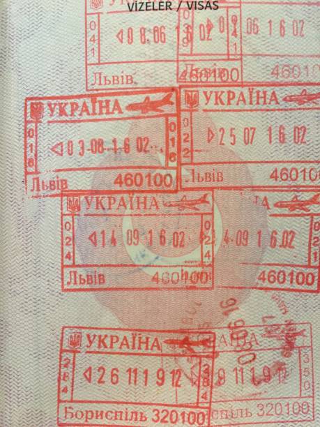 istock Passport stamps of Ukraine. 1372914036