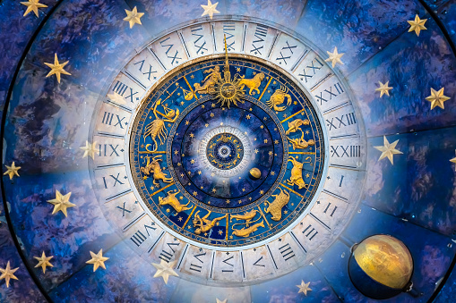 Fondo del efecto Droste. Diseño abstracto para conceptos relacionados con la astrología y la fantasía. photo
