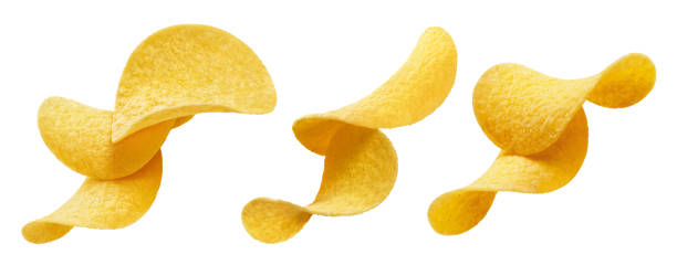 istock Set of potato chips on white 1372921840