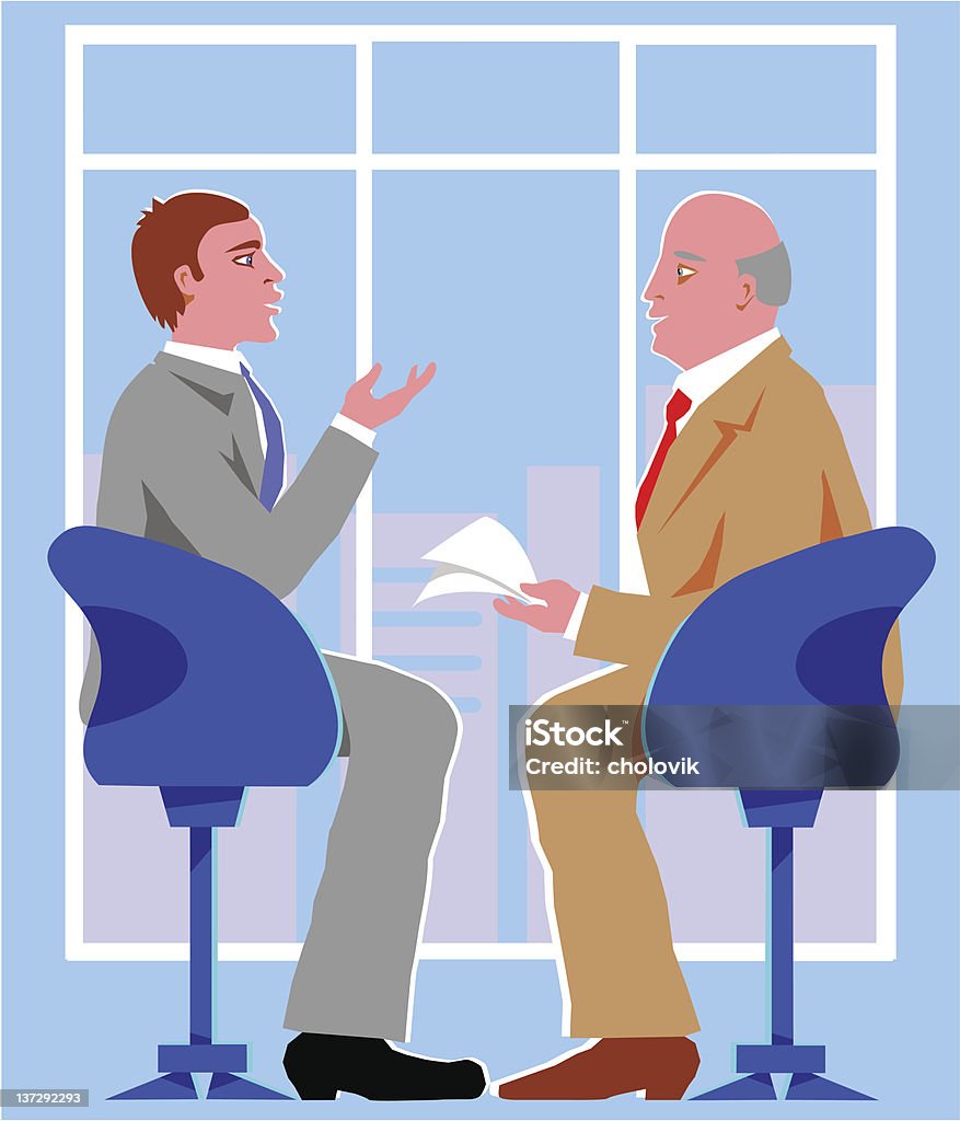 Interview Talk on business matters. Adult stock vector