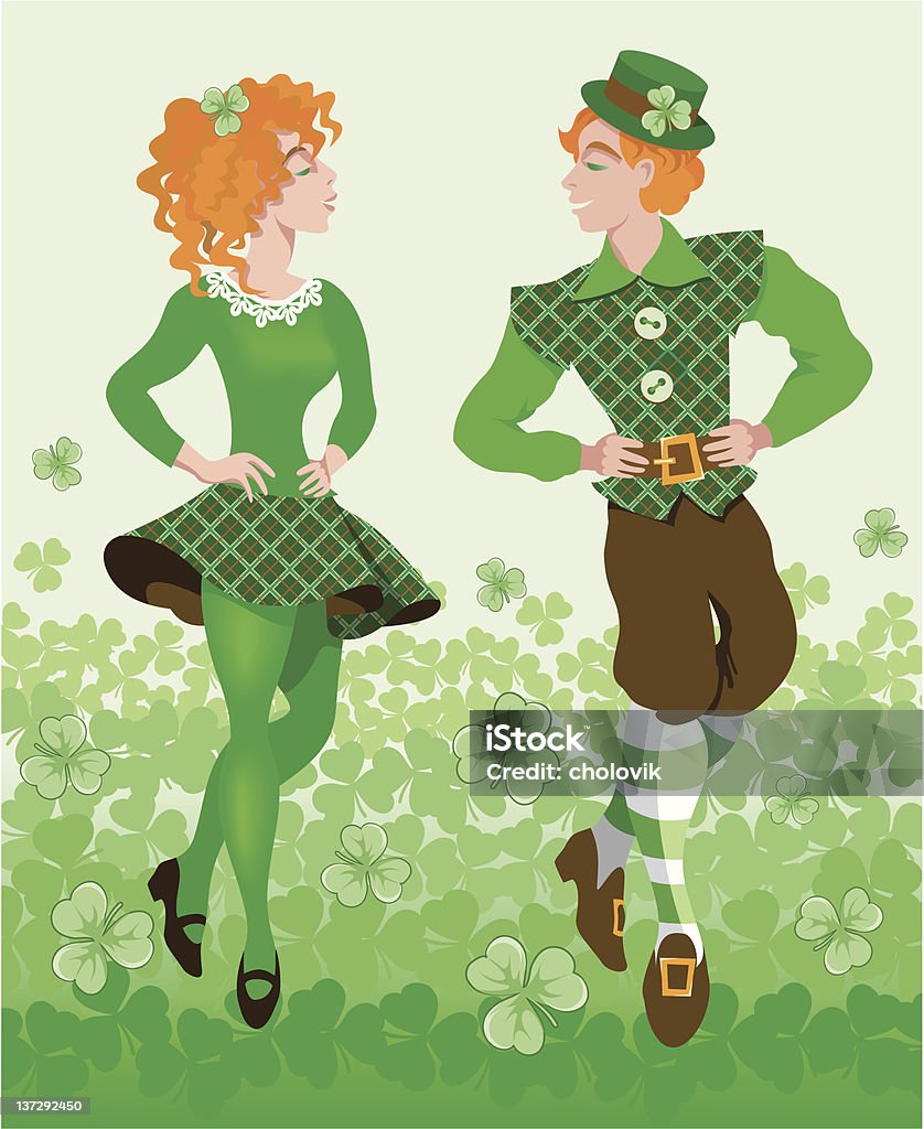 St Patricks Day Cartoon Of People Dancing To Celebrate Stock Illustration -  Download Image Now - iStock