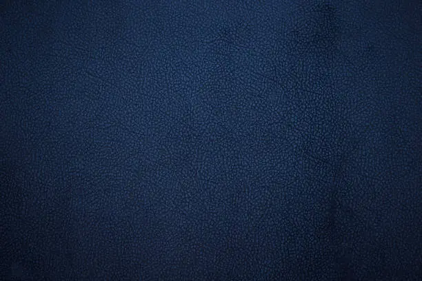 Photo of Old dark blue faux leather. Background. Texture.
