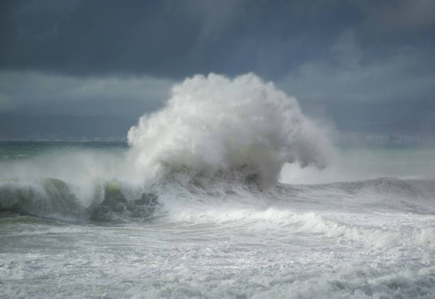 istock Sea Wave Splashing in Storm. 1372929389