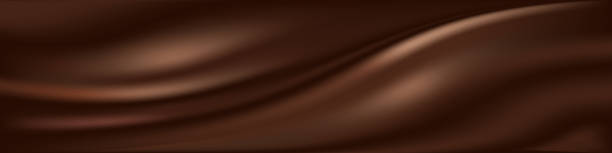 Chocolate wavy background. MIlk chocolate cream, dark brown color flowing liquid, smooth silk  texture. Swirl flowing waves. Abstract vector illustration Chocolate wavy background. MIlk chocolate cream, dark brown color flowing liquid, smooth silk  texture. Swirl flowing waves. Abstract vector illustration spreading cheese stock illustrations