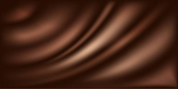 фон шоколадной волны. темно-коричневый цвет flow gradent, молочно-шоколадная кремовая текстура. плавный волнистый вихрь. абстрактная векторная и - brown silk satin backgrounds stock illustrations