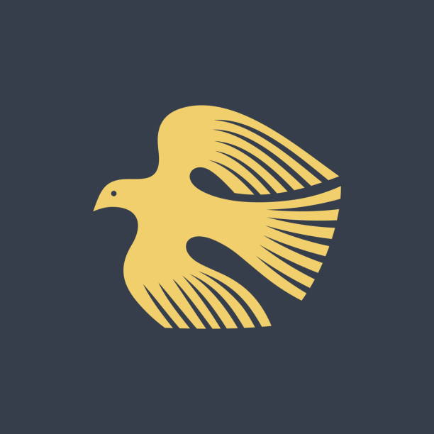 The dove is a symbol of peace, meekness and the Spirit of God. Bird logo. The dove is a symbol of peace, meekness and the Spirit of God. Bird logo. solomon stock illustrations