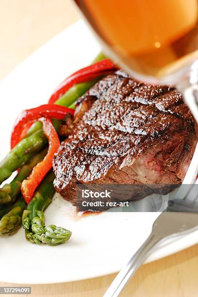 Steak Dinner Stock Photo - Download Image Now - Asparagus, Backgrounds, Barbecue - Meal