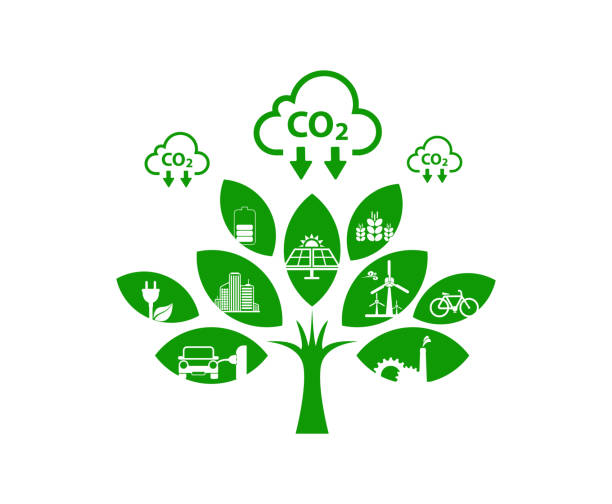 istock reducing CO2 emissions to stop climate change. green energy background 1372941888