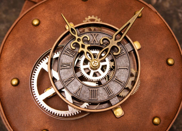istock Clockwork of a steampunk leather bag 1372942859