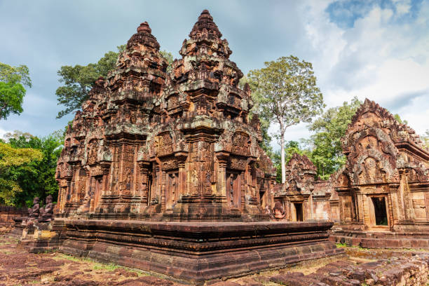 istock Banteay Srei red sandstone temple 1372943058