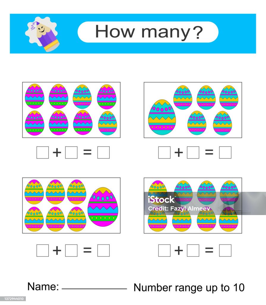 Istock Math Problems Math Game For Kids Stock Illustration - Download Image Now - Cartoon ...