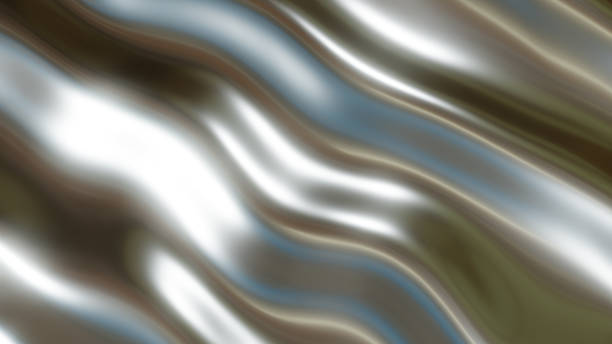 istock Silver chrome metal texture with waves, liquid silver metallic 1372951985