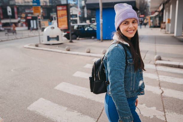 istock Friends cross the pedestrian crossing 1372953445