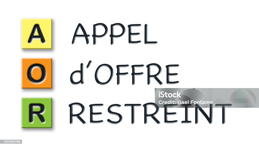 Aor Icon Image Aor Initials In Colored 3d Cubes With Meaning In French Language Stock ...