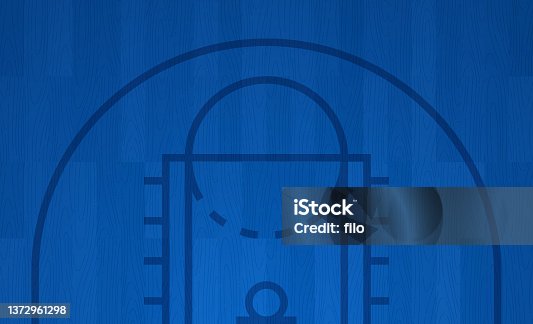 istock Blue Basketball Court Tournament Background Pattern 1372961298