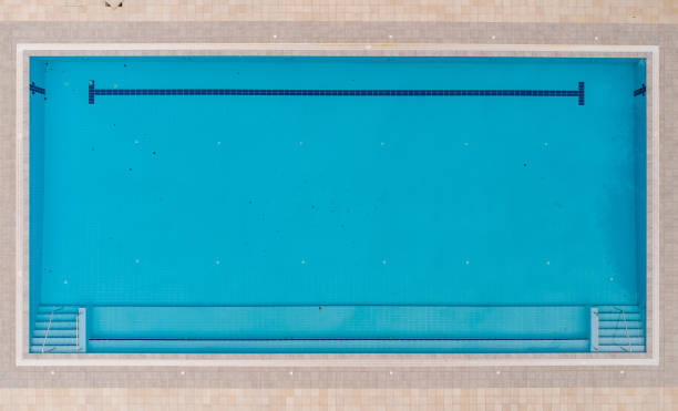 istock Aerial top view of empty swimming pool 1372968879