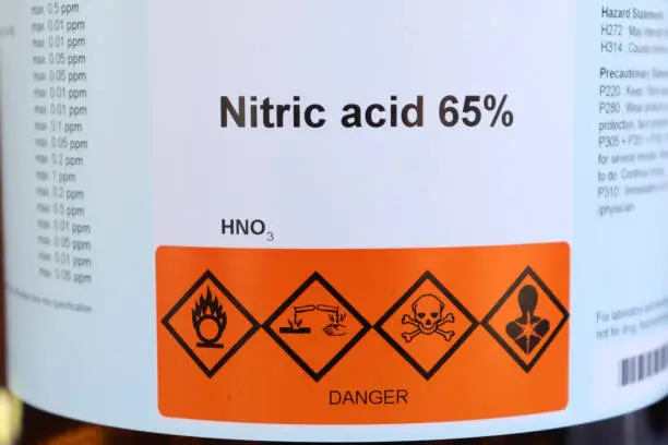 Photo of Nitric acid danger chemical