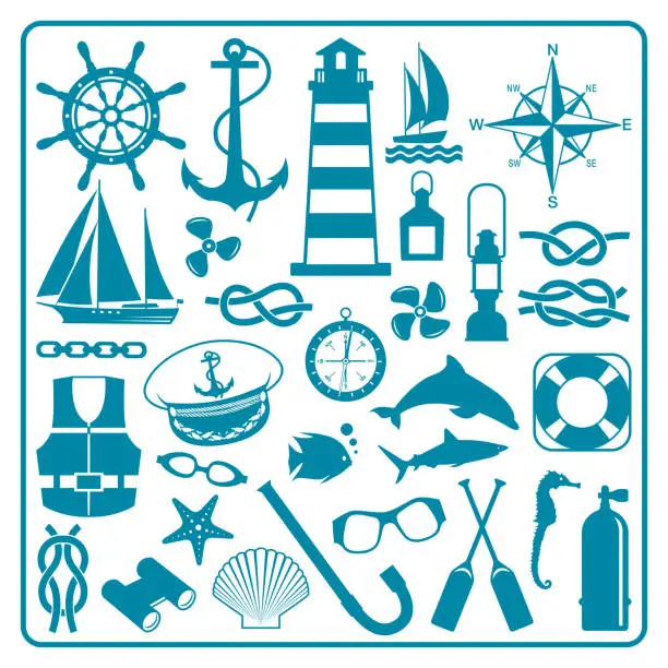 Vector illustration of nautical symbols