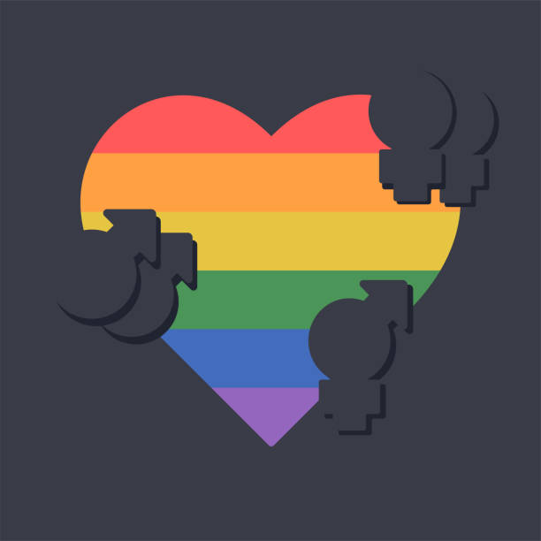 istock Lgbt icon isolated on black background. Diversity and human right concept. Lgbt community. Vector flat illustration for poster, card, banner 1372978475