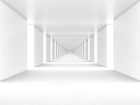 Abstract empty illuminated tunnel