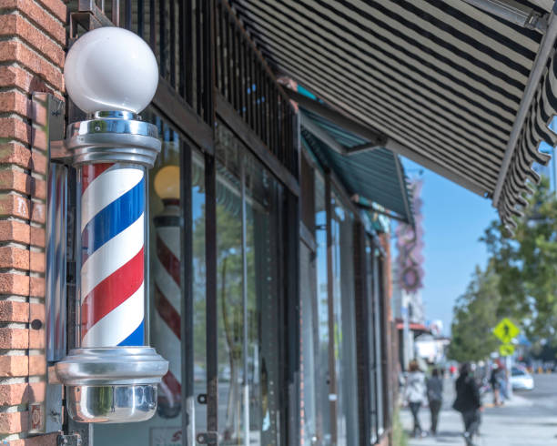 istock Detail of a Barber's Pole. 1372979526