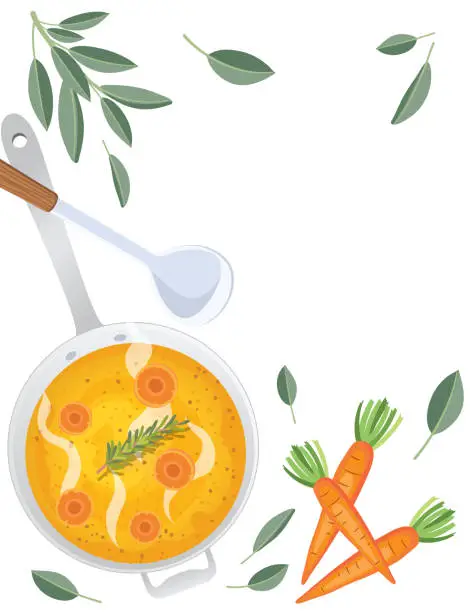 Vector illustration of Foods And Cooking Background With Copy Space On A Transparent Background