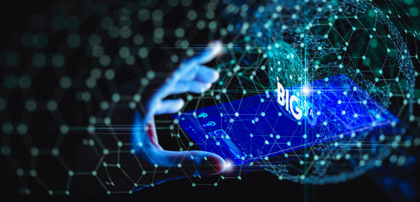 istock Big data Businessman hand reaching global network and  big data customer connection network technology concept. 1372982871