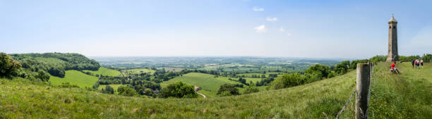 Tyndale Monument Panorama, Gloucestershire, UK stock photo
