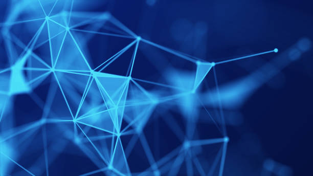 istock Abstract background with connected dots and lines. Lines, point, planes in 3d space. Background for presentations. 3D 1372987777