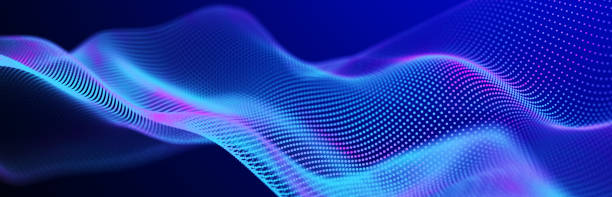 istock Particle stream. Information technology background. Wave background with many glowing particles. 3d rendering 1372988300