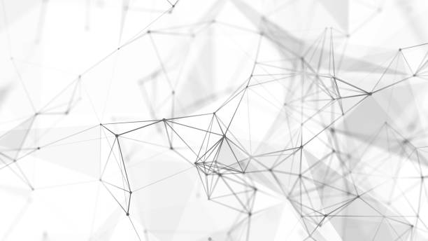 istock Abstract illustration with connected dots and lines. Digital network background. 3D rendering. 1372988385