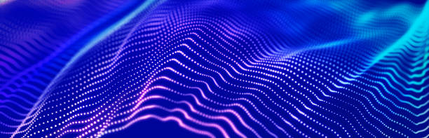 istock Abstract wave background with many glowing particles. Musical wave. Digital network background. 3D 1372988449