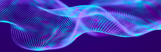 istock Abstract wave background with many glowing particles. Musical wave. Digital network background. 3D 1372988530