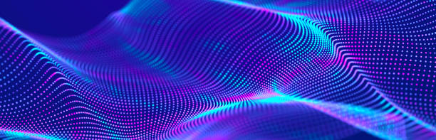 istock Abstract wave background with many glowing particles. Musical wave. Digital network background. 3D 1372988531