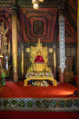 Phayao, Thailand - February 25, 2022: Wat Nantaram, the ancient temple in Phayao Province.