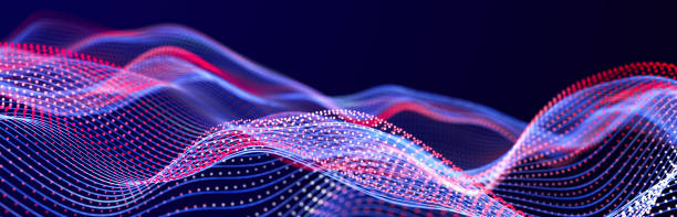 istock Abstract wave background with many glowing particles. Musical wave. Digital network background. 3D 1372988748