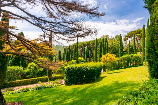 Saint Clotilde gardens (Jardines de Santa Clotilde) in Lloret del Mar, Spain stock photo