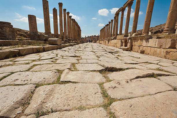 Roman road in Jerash, Jordan