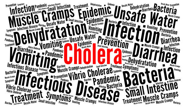 Cholera word cloud concept illustration Cholera word cloud concept illustration vibrio stock illustrations