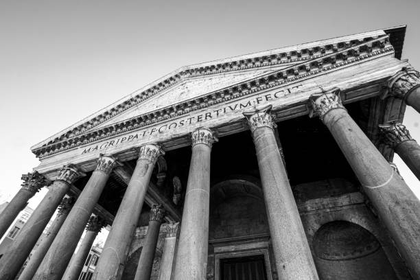 pantheon фасад в риме - architecture italian culture pantheon rome church стоковые фото и изображения